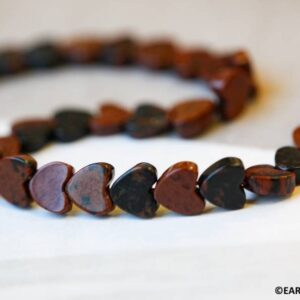 S/ Mahogany Obsidian 7mm Heart beads 15.5" strand Natural obsidian gemstone beads For jewelry making S/ Mahogany Obsidian 7mm Heart beads 15.5" strand Natural obsidian gemstone beads For jewelry making