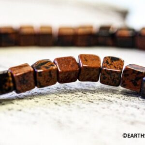 S/ Mahogany Obsidian 4x4mm Cube Beads 15" Strand Natural Gemstone Beads For Jewelry Making