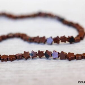 S/ Mahogany Obsidian 4mm Star Beads 15.5" Strand Natural Obsidian Gemstone Beads For Jewelry Making