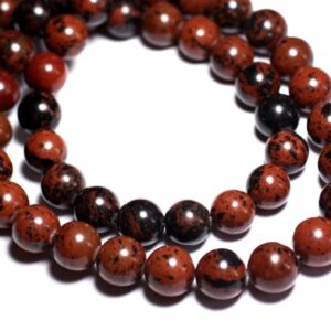 30pc - Perles de Pierre - Obsidienne Acajou Mahogany Boules 4mm - 8741140005228 30pc - Perles de Pierre - Obsidienne Acajou Mahogany Boules 4mm - 8741140005228