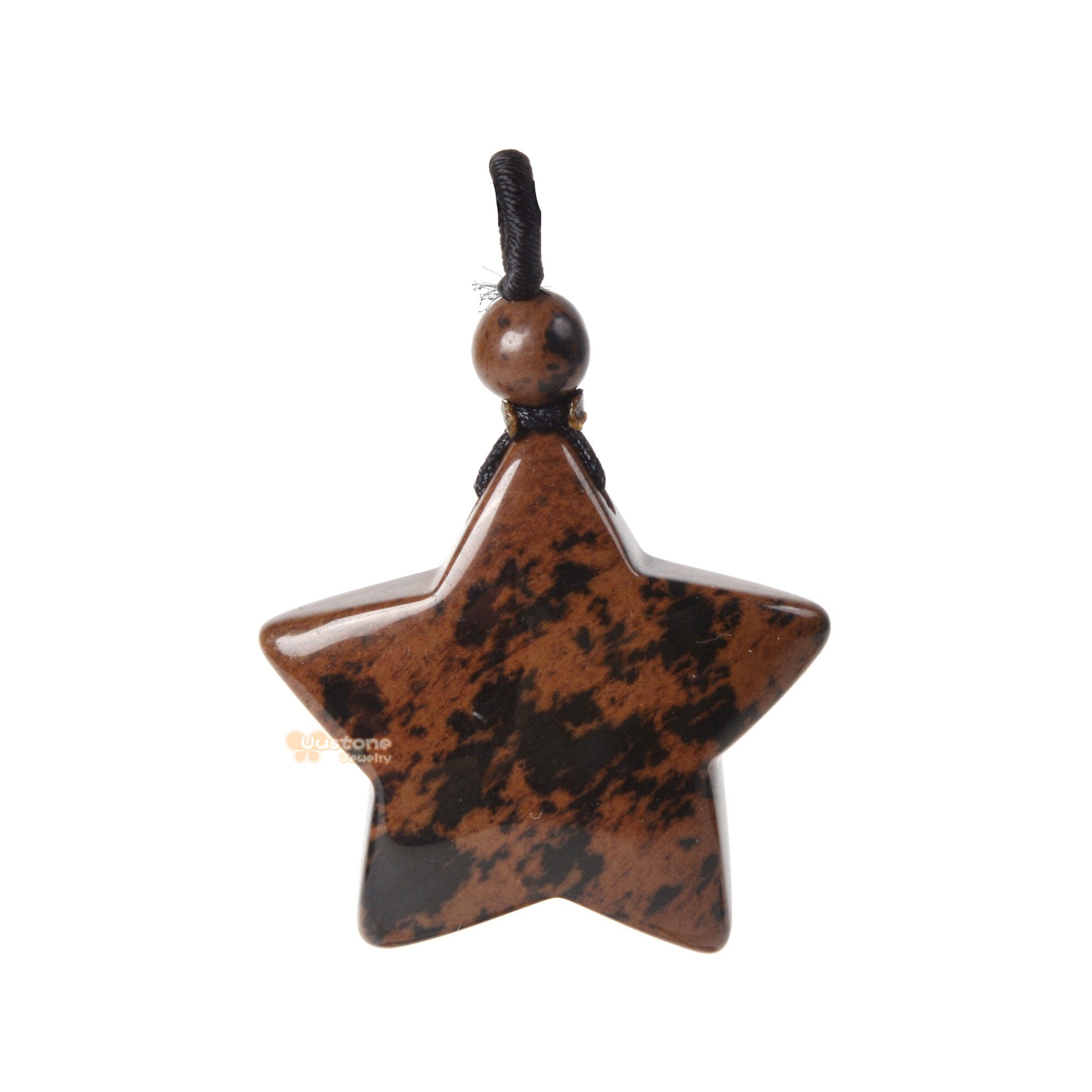 30mm Carved Mahogany Obsidian Gemstone Crystal Healing Star Stone Pendant 30mm Carved Mahogany Obsidian Gemstone Crystal Healing Star Stone Pendant
