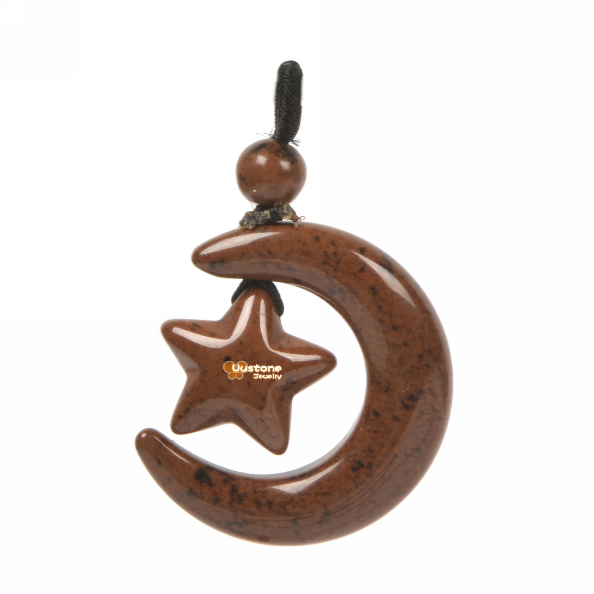 30mm Mahogany Obsidian Crystal Reiki Gemstone Crescent Moons Star Charm Focal Bead Pendant Jewelry Making Diy 30mm Mahogany Obsidian Crystal Reiki Gemstone Crescent Moons Star Charm Focal Bead Pendant Jewelry Making Diy