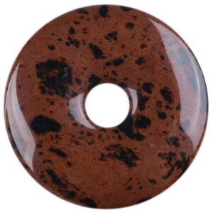 30mm g0128.12 Mahogany obsidian donut gemstone pendant focal bead