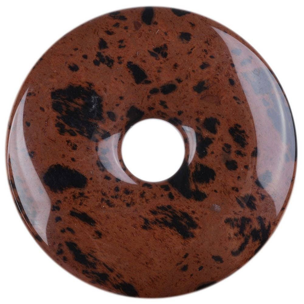30mm G0128.12 Mahogany Obsidian Donut Gemstone Pendant Focal Bead