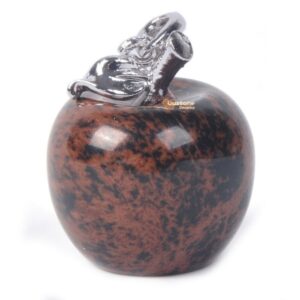 Carved Natural Mahogany Obsidian Gemstone Cute Exquisite Apple Pendant Fashion Gift Jewelry Making