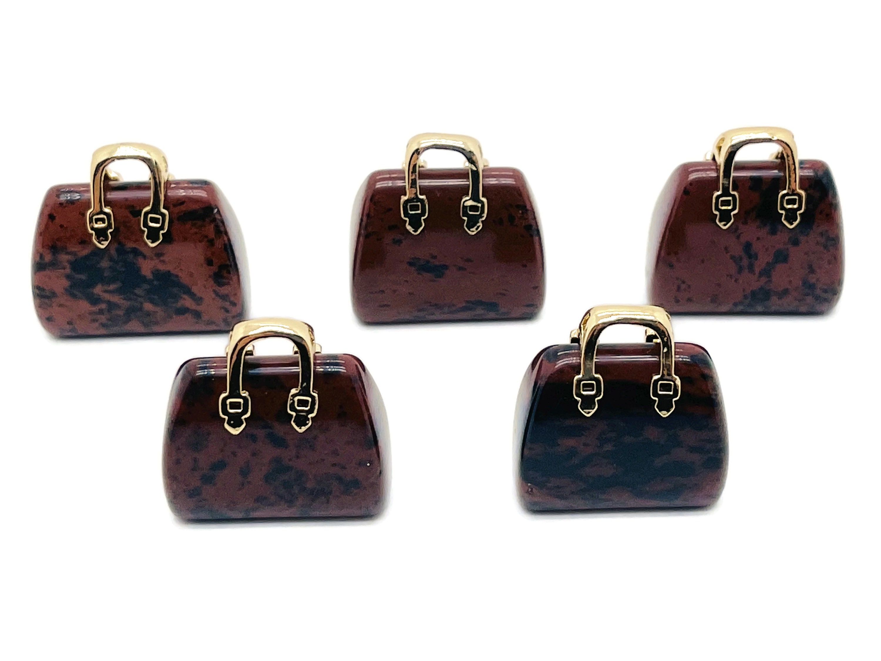 Mahogany Obsidian Crystal Purse Carving - Crystal Handbag Pendant - Gemstone Purse - Pu1017 Mahogany Obsidian Crystal Purse Carving - Crystal Handbag Pendant - Gemstone Purse - Pu1017