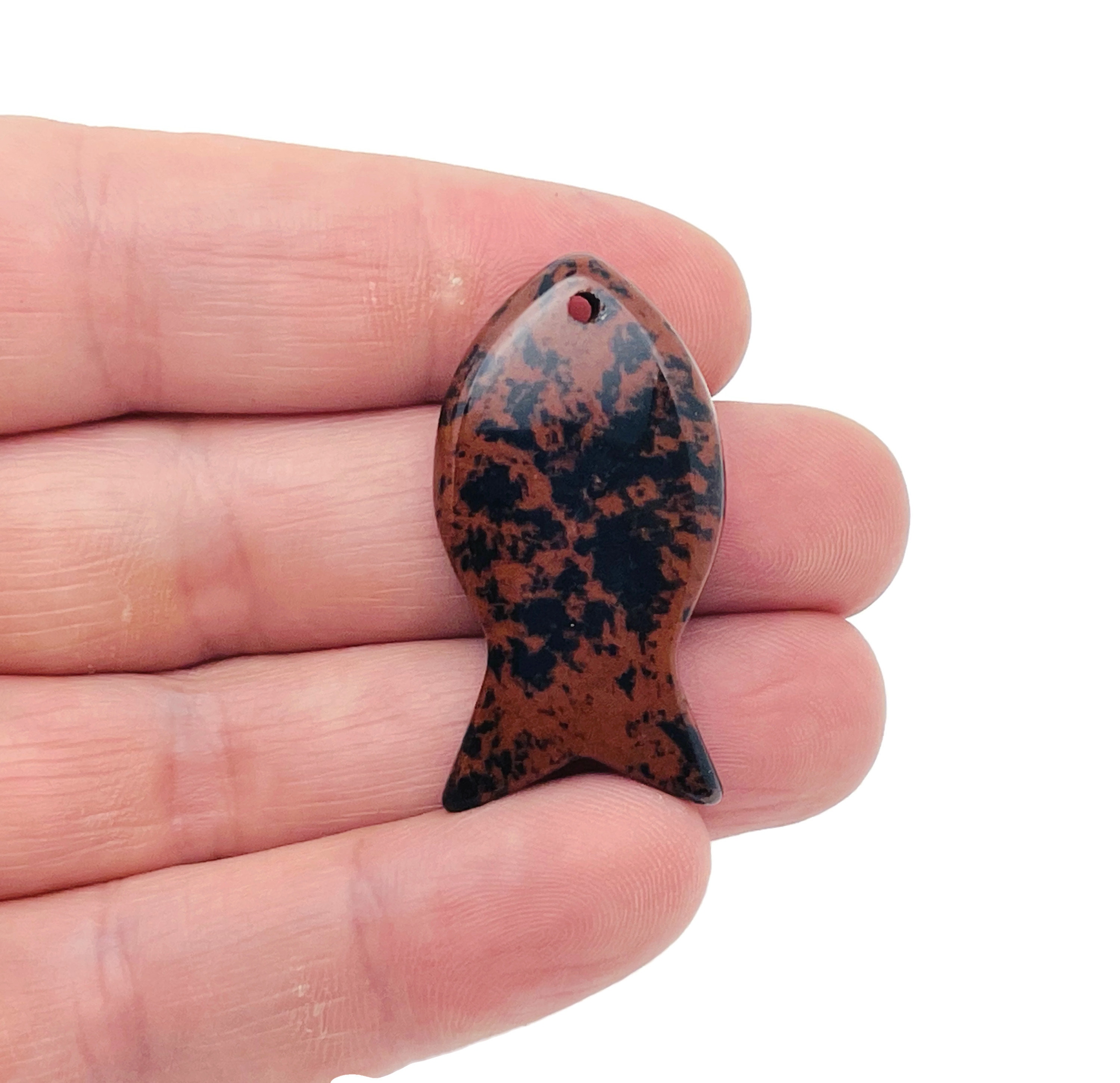 Mahogany Obsidian Fish Carving Gemstone Pendants - Pisces Zodiac Hole Crystal Fish - Reiki Healing Bulk Polished - Gift For Swimmer - Nc1393 Mahogany Obsidian Fish Carving Gemstone Pendants - Pisces Zodiac Hole Crystal Fish - Reiki Healing Bulk Polished - Gift For Swimmer - Nc1393