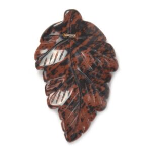 g2568.28 40mm Natural Mahogany Obsidian carved leaf retro pendant bead Jewellery Making