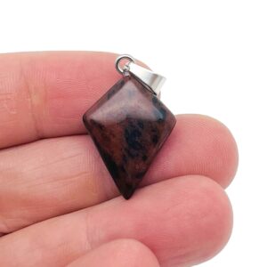Mahogany Obsidian Gemstone for Pendant - Triangle Geometric Gemstone Pendant - Natural Gemstone Jewelry - For Women Lucky Pendant - NC1356