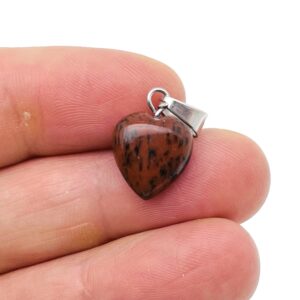 Mahogany Obsidian Heart Pendant - Crystals Pendant Healing - Mini Crystal Pendant - Gifts - HNC1018