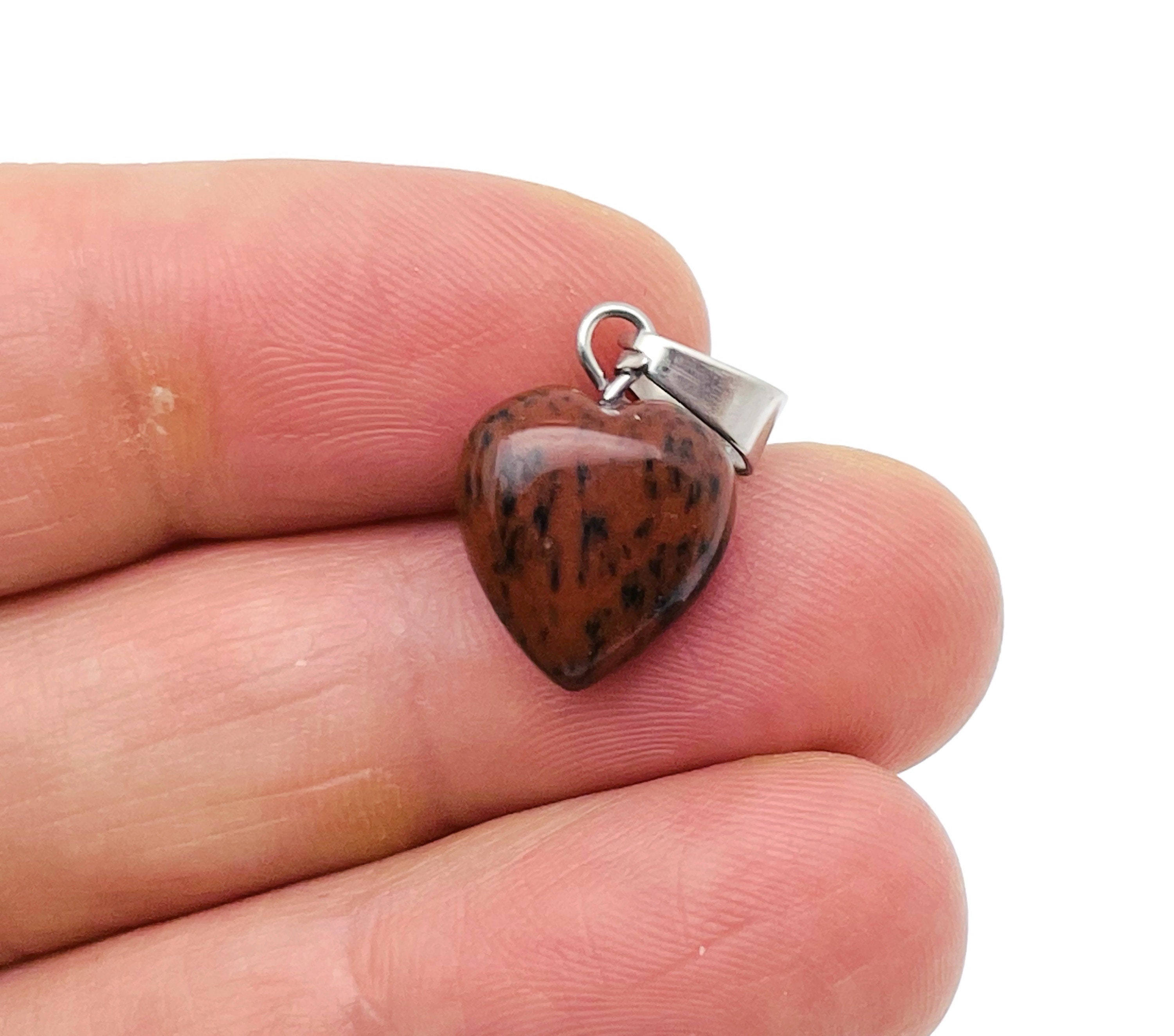 Mahogany Obsidian Heart Pendant - Crystals Pendant Healing - Mini Crystal Pendant - Gifts - Hnc1018