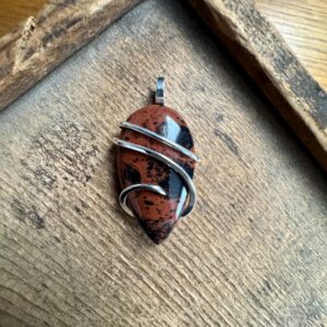 Mahogany obsidian in sterling silver pendant