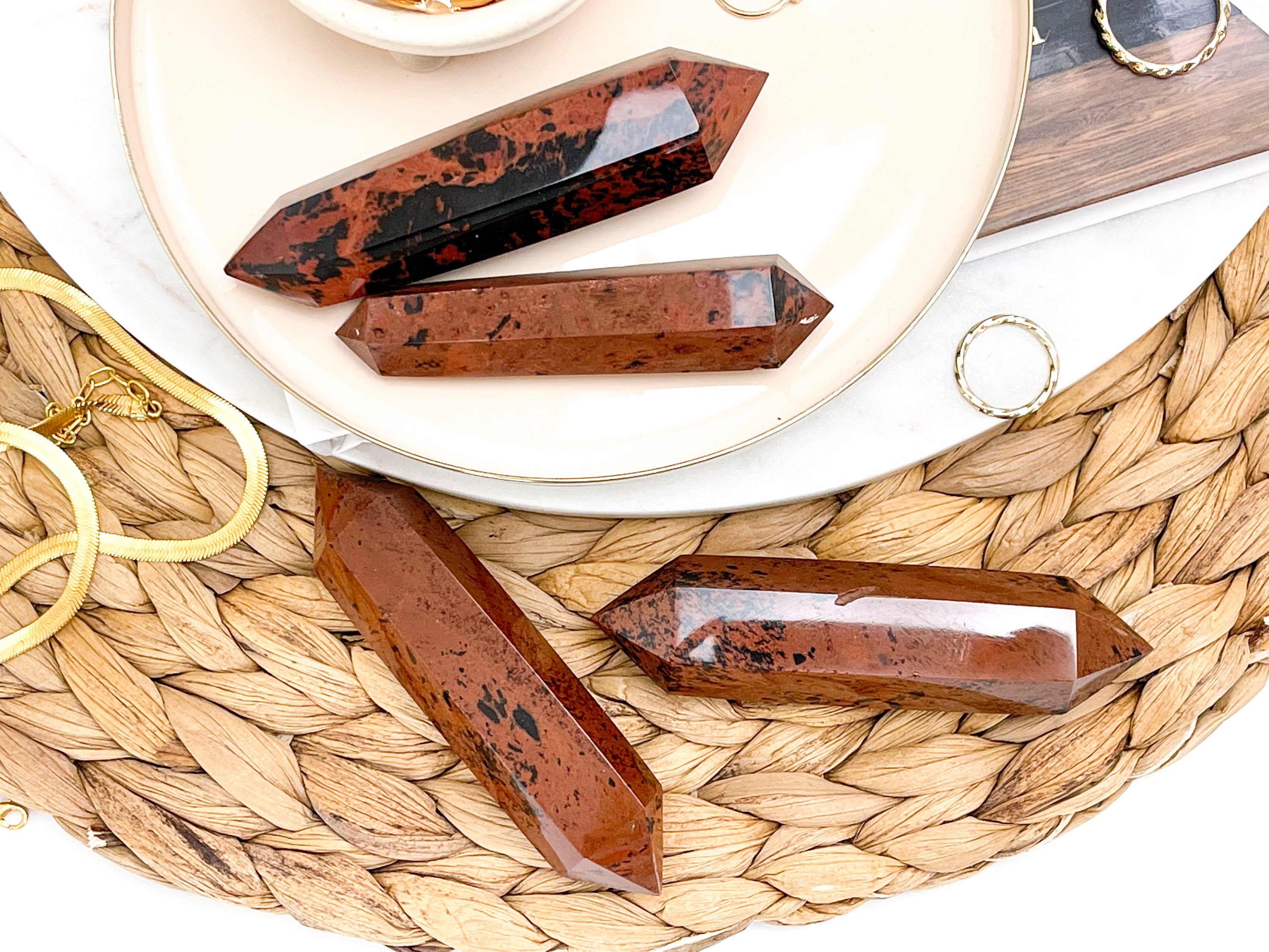 Mahogany Obsidian Crystal Point: Natural Home Decor Mahogany Obsidian Crystal Point: Natural Home Decor