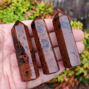 Mahogany Obsidian Polished Points For Spiritual Transformation and Grounding, Obsidian Crystal Towers For Your Altar, Protection Stone