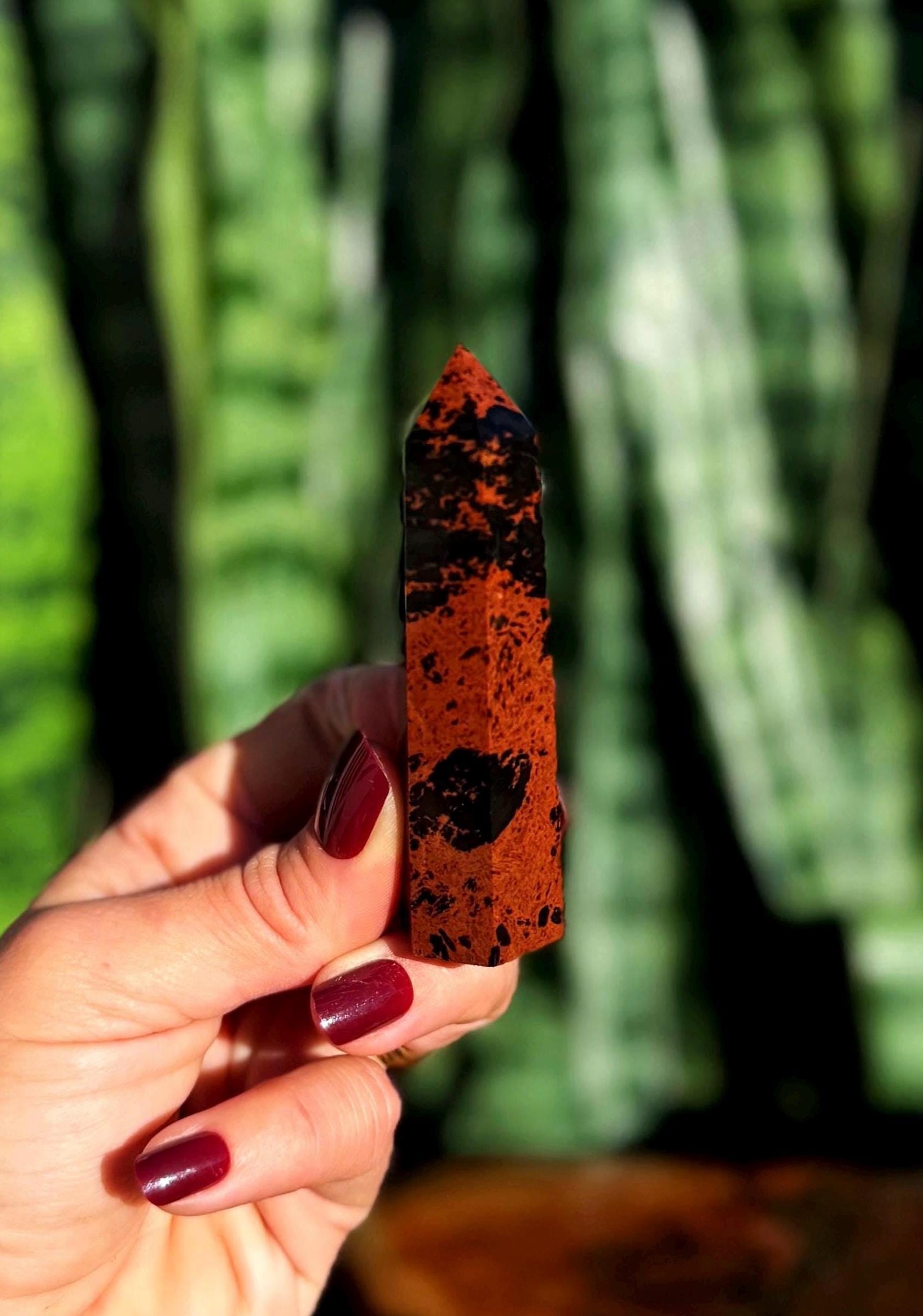 Mahogany Obsidian Tower - "the Warrior's Stone" - Volcanic Glass