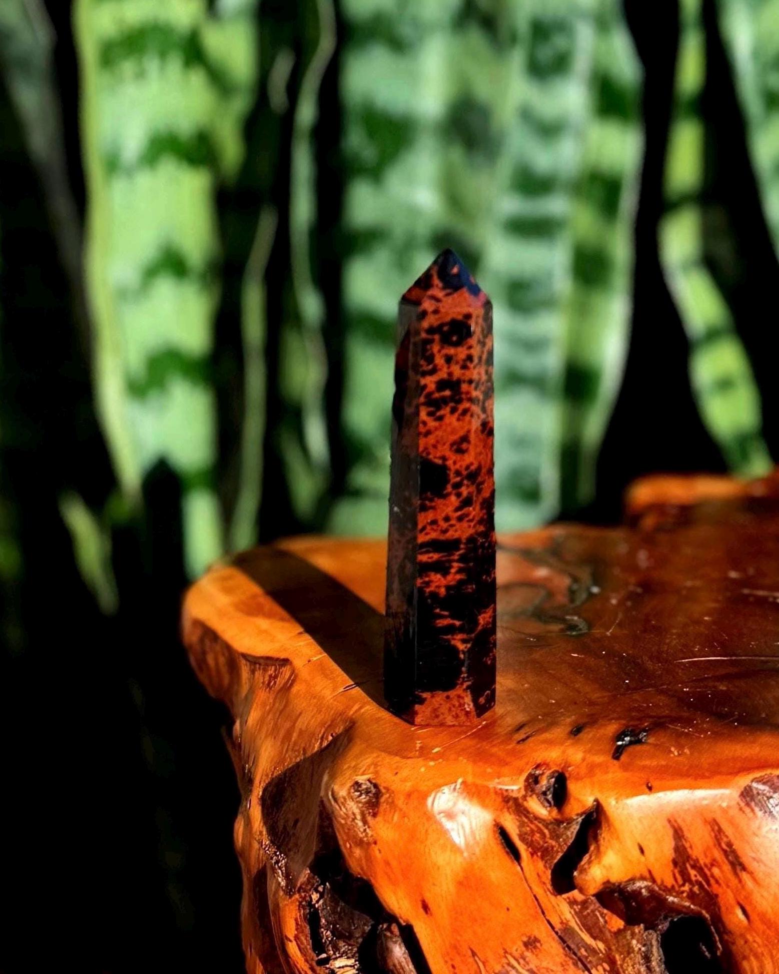 Mahogany Obsidian Tower - "the Warrior's Stone" - Volcanic Glass