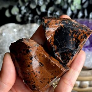 Raw Mahogany Obsidian Stone, Rough Crystal