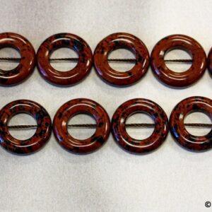 Xl/ Mahogany Obsidian 20mm/ 30mm Donut Ring Beads 15.5" Strand Natural Gemstone For Jewelry Making