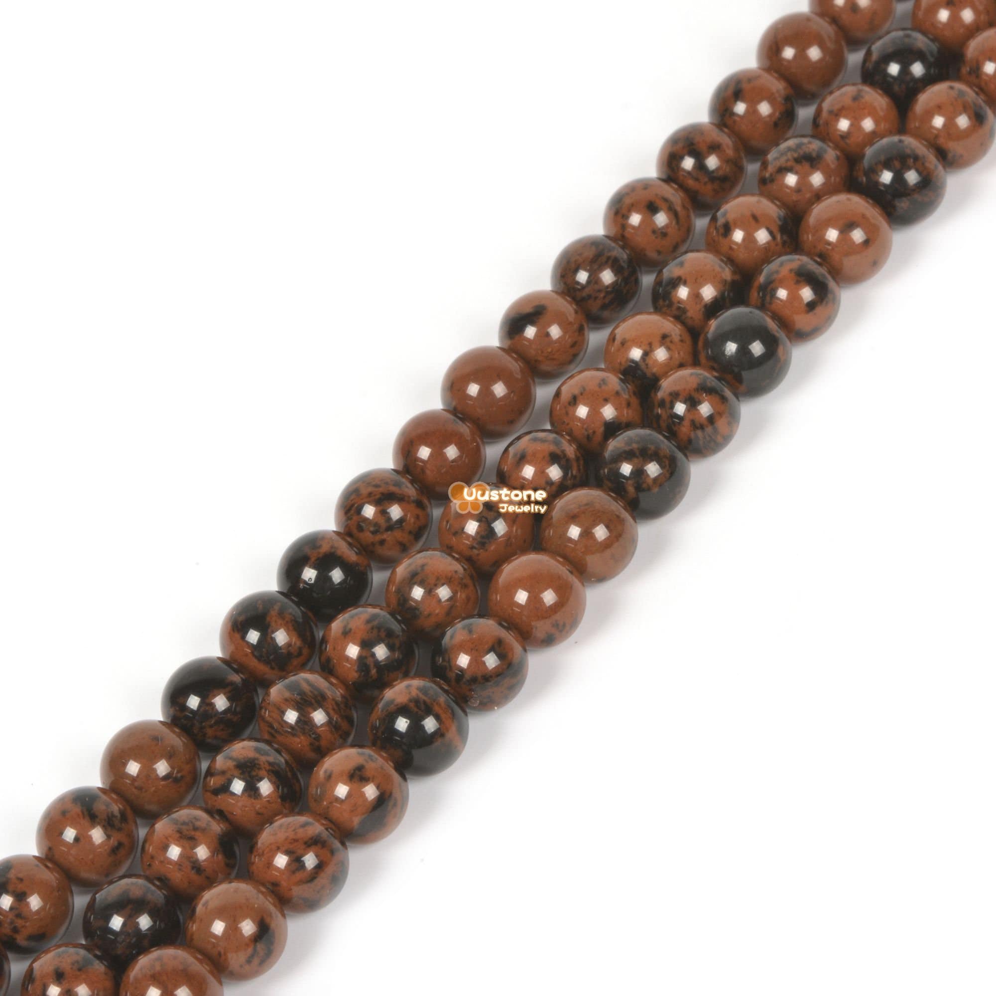 6mm Mahogany Obsidian Round Ball Loose Beads Gemstone Bead Jewelry Making Handmade Strand