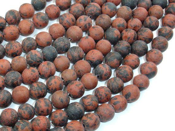 Matte Mahogany Obsidian, 8mm (8.7mm) Round Beads, 15 Inch, Full Strand, Approx. 45 Beads, Hole 1mm (311054007)