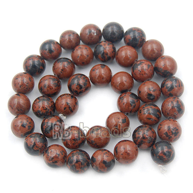 Natural Brown Black Mahogany Obsidian Beads, Gem 4mm 6mm 8mm 10mm Stone Round Jewelry Gemstone Beads, For Jewelry Making And Beading