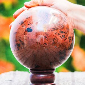 Large 135MM Red Mahogany Obsidian Sphere: Healing Stone Large 135MM Red Mahogany Obsidian Sphere: Healing Stone