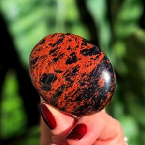 Mahogany Obsidian palm stone - "The Warrior's Stone" - volcanic glass Mahogany Obsidian palm stone - "The Warrior's Stone" - volcanic glass