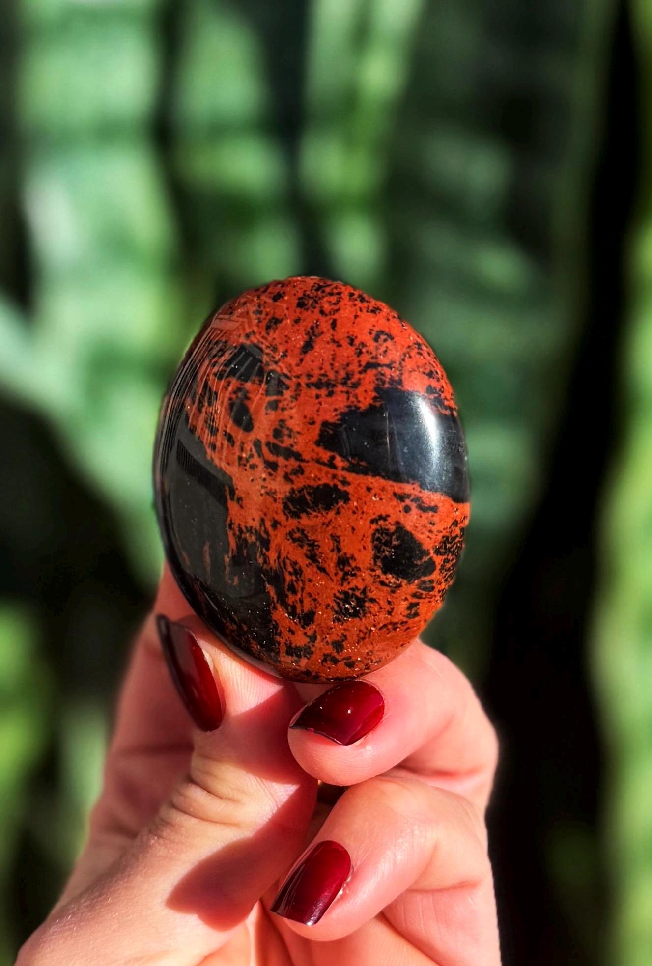 Mahogany Obsidian Palm Stone - "the Warrior's Stone" - Volcanic Glass