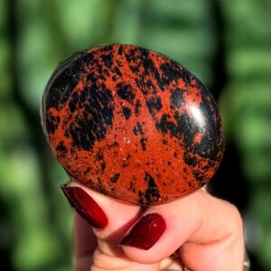 Mahogany Obsidian palm stone - "The Warrior's Stone" - volcanic glass Mahogany Obsidian palm stone - "The Warrior's Stone" - volcanic glass