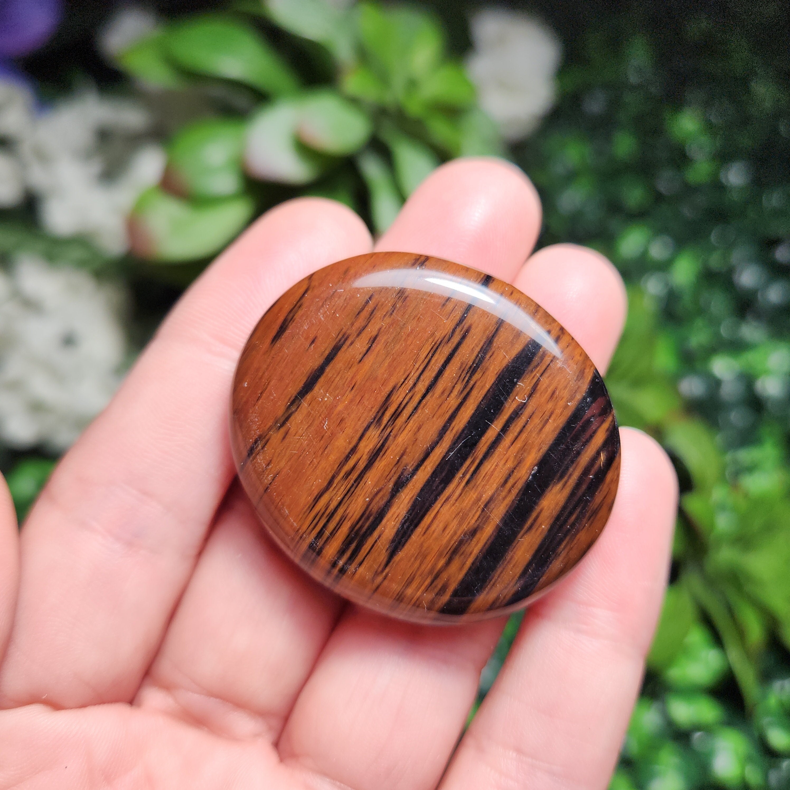 Polished Mahogany Obsidian Palm Stone