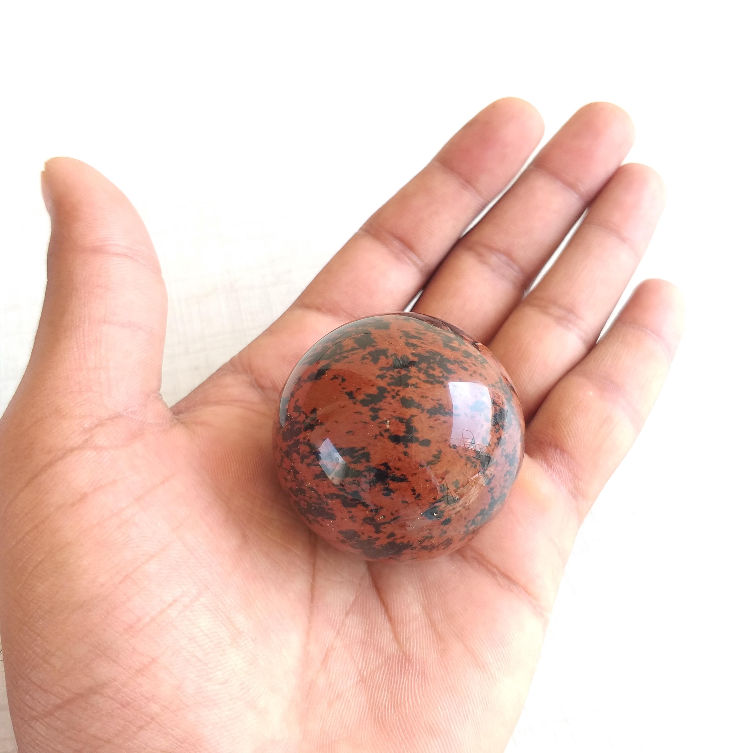 Polished Mahogany Obsidian Sphere: Healing Crystal (44 Mm)