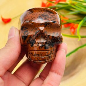 Mahogany Obsidian Skull, Heart Chakra Crystal Carving, Realistic Details, Healing Crystal Fine Art Sculpture, Metaphysical Skull 2 Inch Mahogany Obsidian Skull, Heart Chakra Crystal Carving, Realistic Details, Healing Crystal Fine Art Sculpture, Metaphysical Skull 2 Inch