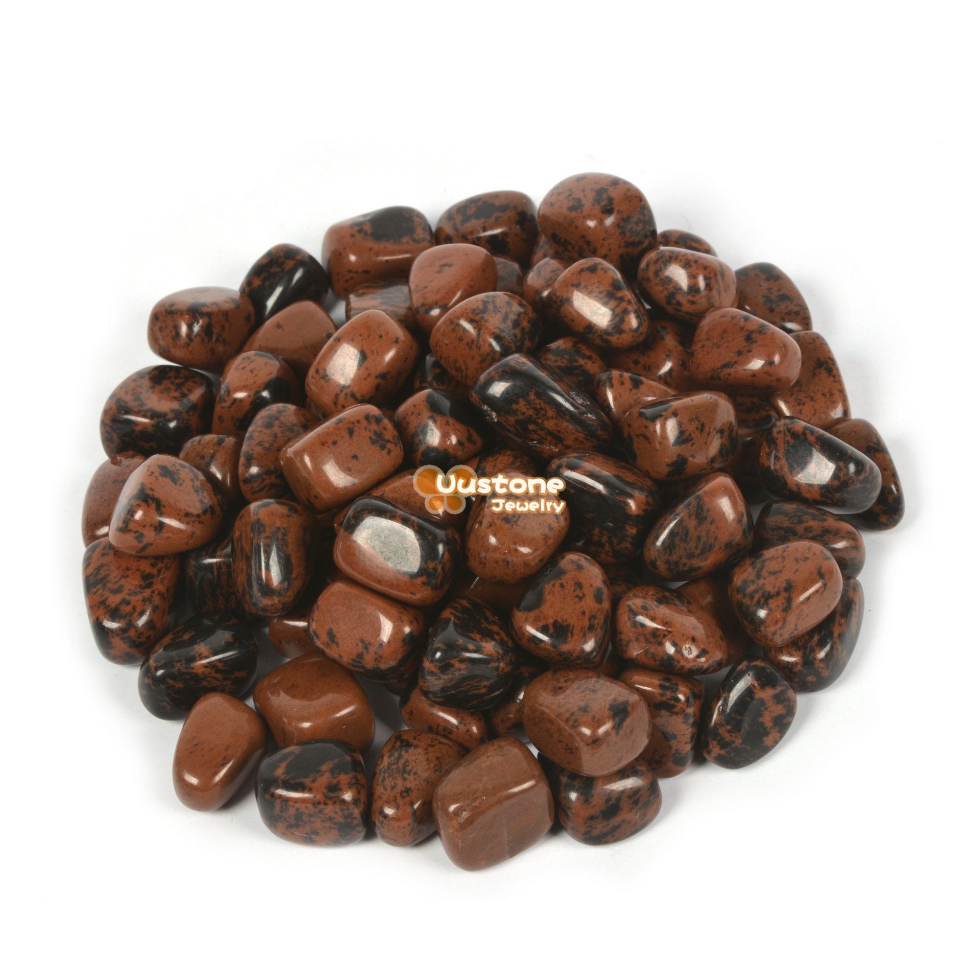 100 Grams Mahogany Obsidian Tumbled Polished Natural Crystal Healing Pocket Stones Rock Collection