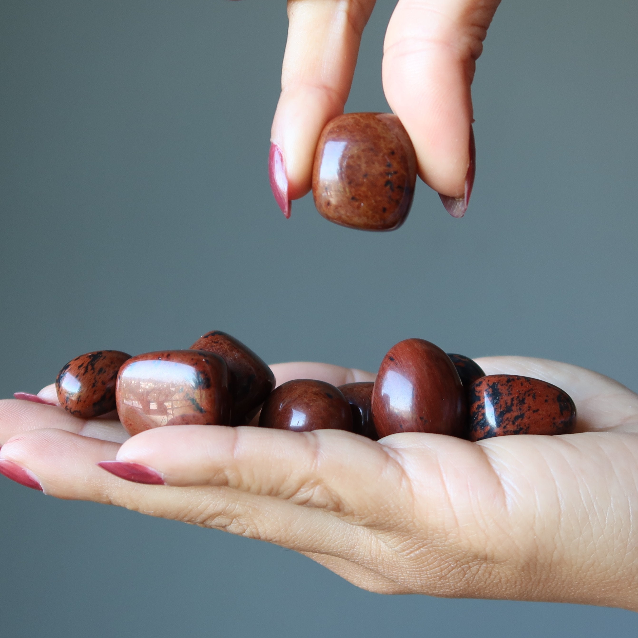 Mahogany Obsidian Tumbled Stone Boss Protection Crystal Mahogany Obsidian Tumbled Stone Boss Protection Crystal