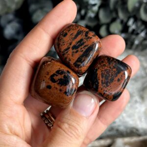 Tumbled Mahogany Obsidian Stone, Root Chakra