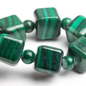 10MM Malachite Beads Deep Green Bracelet Grade AAA Genuine Natural Beveled Edge Faceted Cube Gemstone 7" (121733h-1550) 10MM Malachite Beads Deep Green Bracelet Grade AAA Genuine Natural Beveled Edge Faceted Cube Gemstone 7" (121733h-1550)
