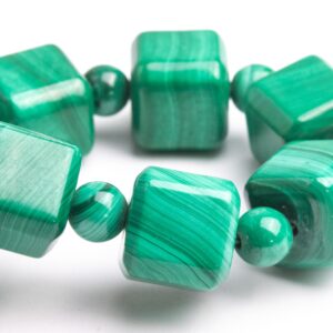10MM Malachite Beads Green Bracelet Grade AAA Genuine Natural Beveled Edge Faceted Cube Gemstone 7" (121731h-1550) 10MM Malachite Beads Green Bracelet Grade AAA Genuine Natural Beveled Edge Faceted Cube Gemstone 7" (121731h-1550)