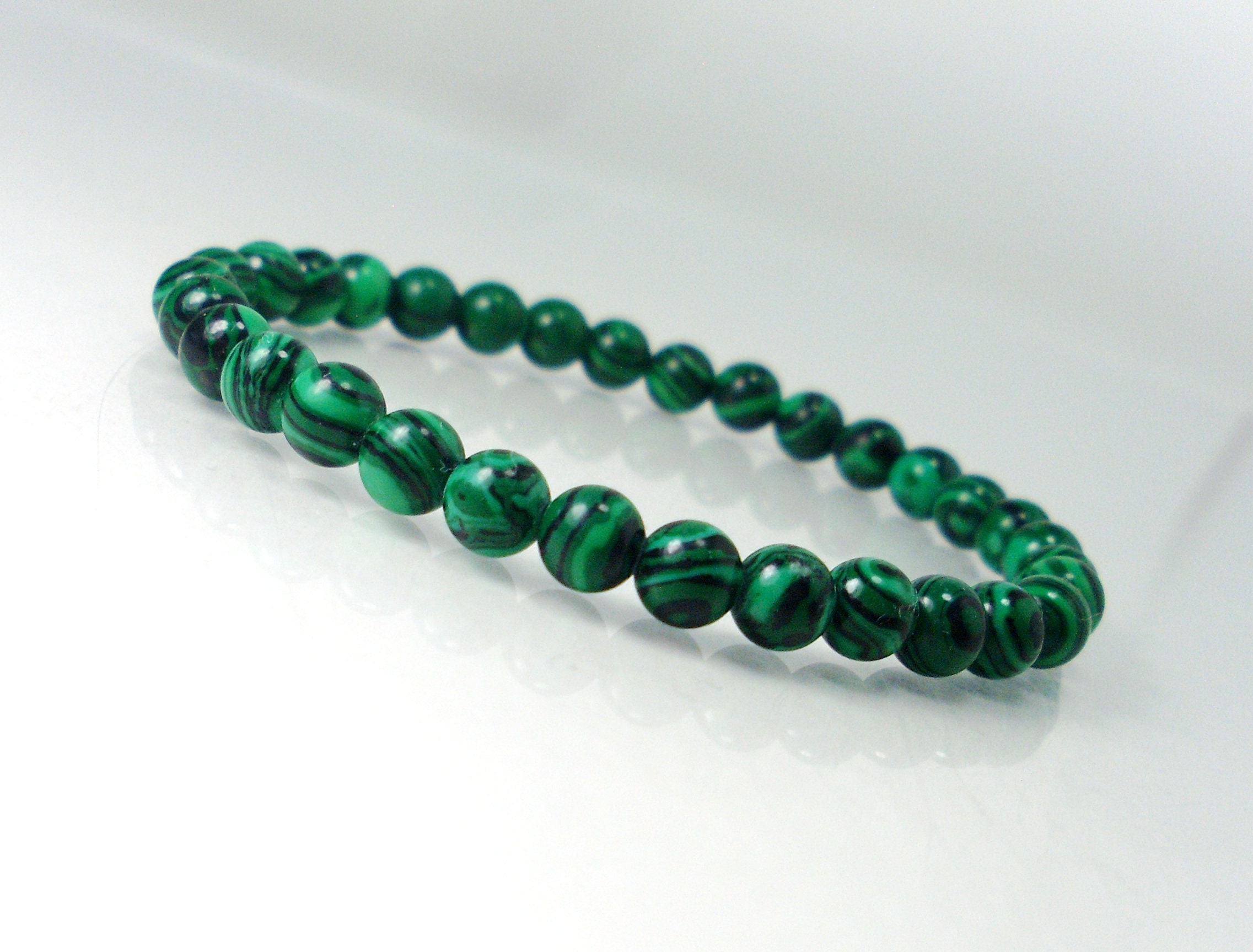 Malachite Bracelet 5 Mm, Handmade Stone Bracelet, Women Men Bracelet, Beaded Bracelet +gift Bag