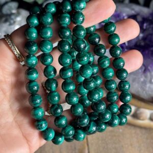 8mm Malachite Beaded Bracelet, Bead Bracelet 8mm Malachite Beaded Bracelet, Bead Bracelet