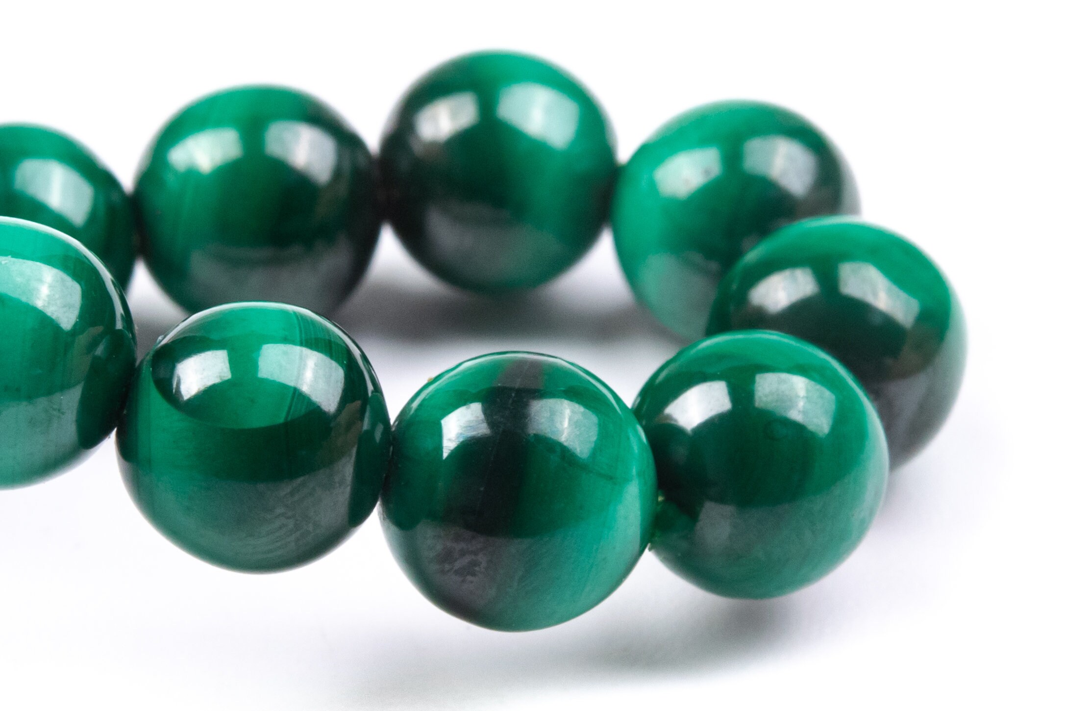 8mm Malachite Beads Green Bracelet Grade Aaa Genuine Natural Round Gemstone 7" Bulk Lot Options (124654h-4094)