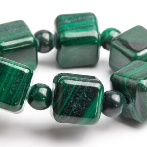 9-10MM Malachite Beads Dark Green Bracelet Grade AAA Genuine Natural Beveled Edge Faceted Cube Gemstone 7" (121730h-1549) 9-10MM Malachite Beads Dark Green Bracelet Grade AAA Genuine Natural Beveled Edge Faceted Cube Gemstone 7" (121730h-1549)