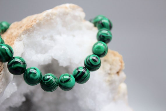 Malachite Bead Bracelet: Crystal Zodiac Gift