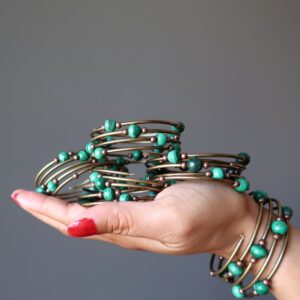 Malachite Bracelet Coil Layer Green Gemstone Malachite Bracelet Coil Layer Green Gemstone