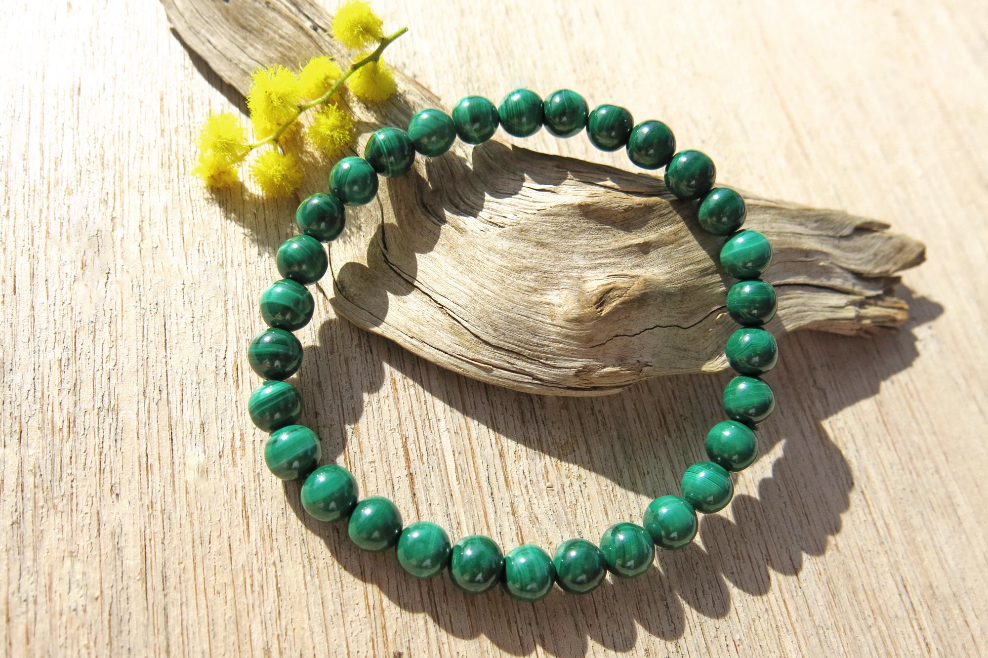 Malachite Bracelet Emerald Green: Holistic Healing Gemstone