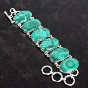 Malachite Bracelet: Handmade 925 Sterling Silver Adjustable Gemstone Jewelry Malachite Bracelet: Handmade 925 Sterling Silver Adjustable Gemstone Jewelry