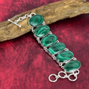 Natural Malachite Bracelet, 925 Sterling Silver Bracelet, Adjustable Chain Bracelet, Crystal Bracelet, Handmade Jewelry, Birthday Gifts. Natural Malachite Bracelet, 925 Sterling Silver Bracelet, Adjustable Chain Bracelet, Crystal Bracelet, Handmade Jewelry, Birthday Gifts.