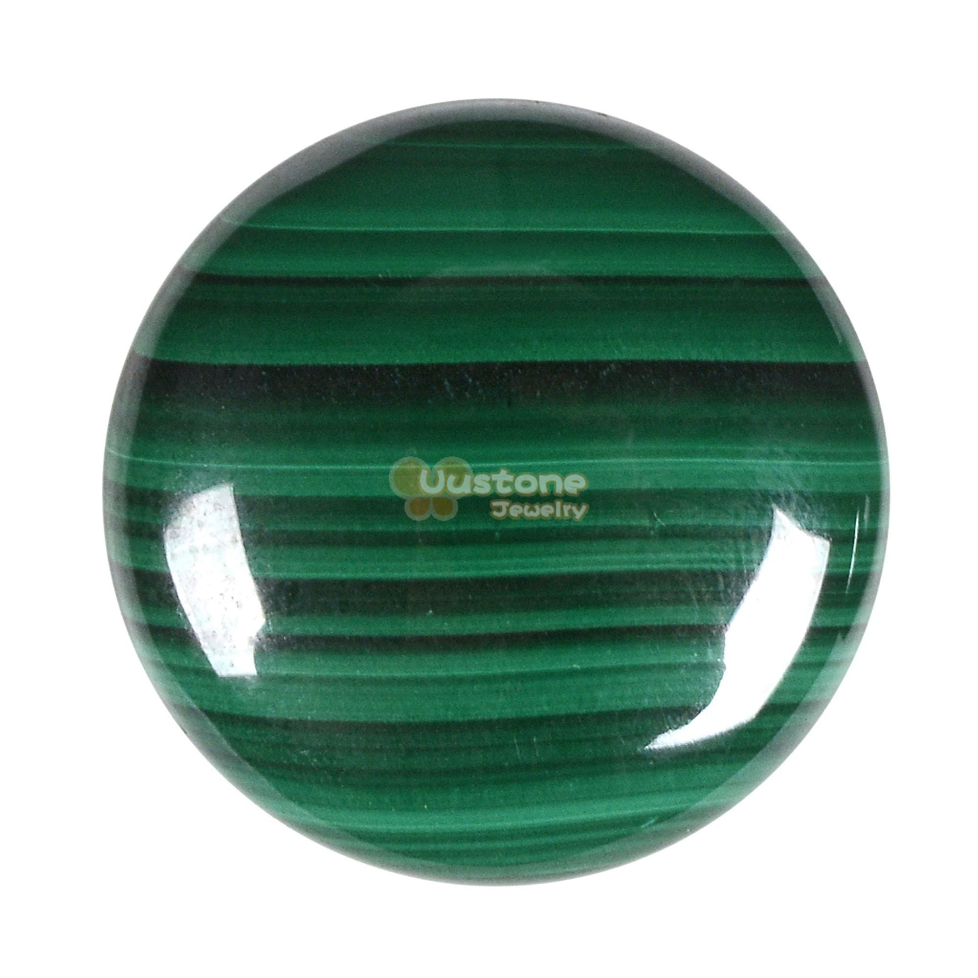 25mm Natural Malachite Round Flatback Cab Cabochon