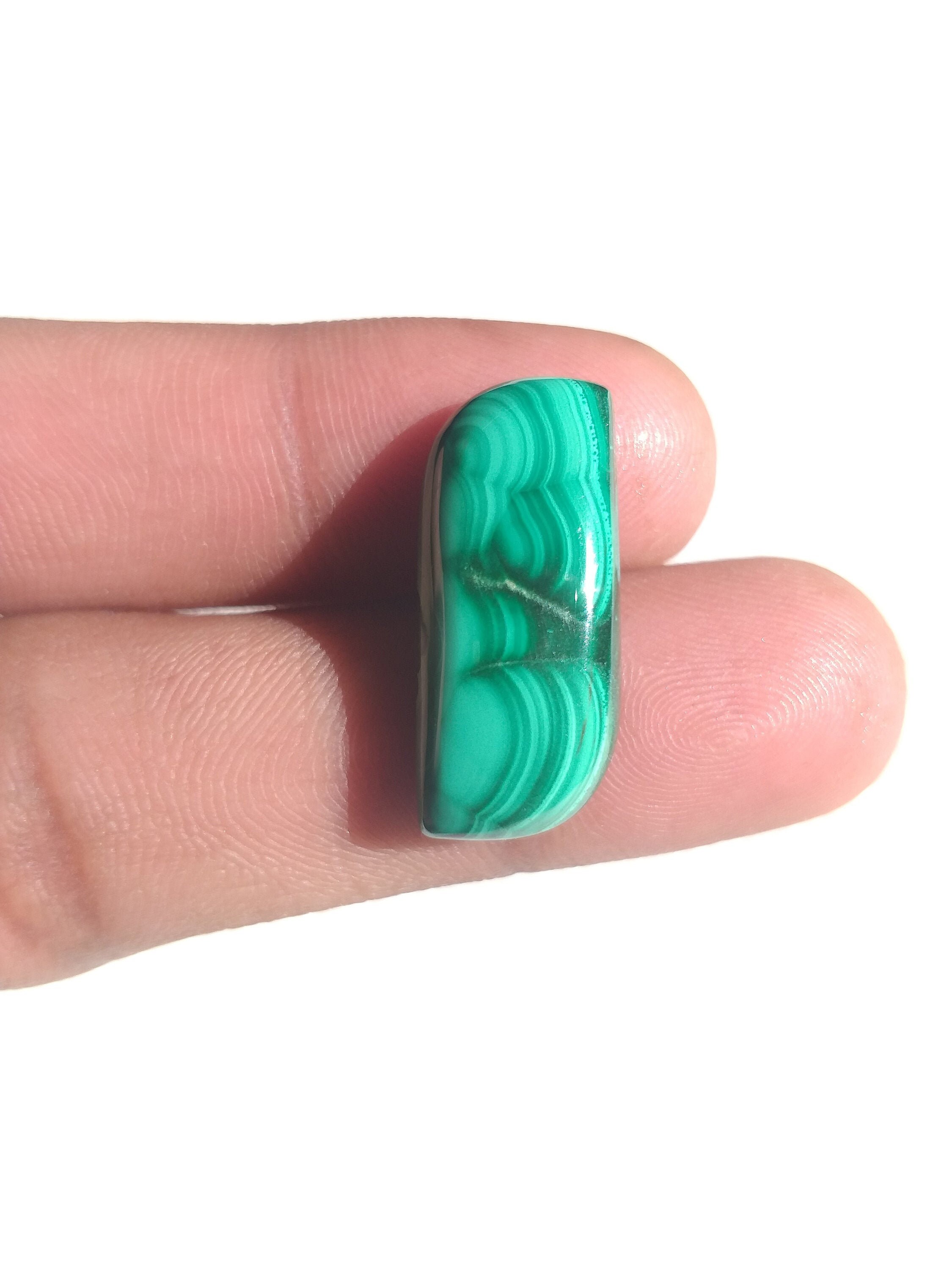 25x11x6 Mm Natural Malachite Stone Cabochon, Gemstone Fancy Shape