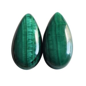 Pear Malachite Cabochon Pair, Polished Gemstone (7x14 or 12x36 MM)