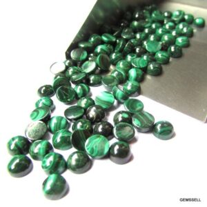 Aaa Green Malachite Cabochon: Round Loose Gemstone (3mm-12mm)